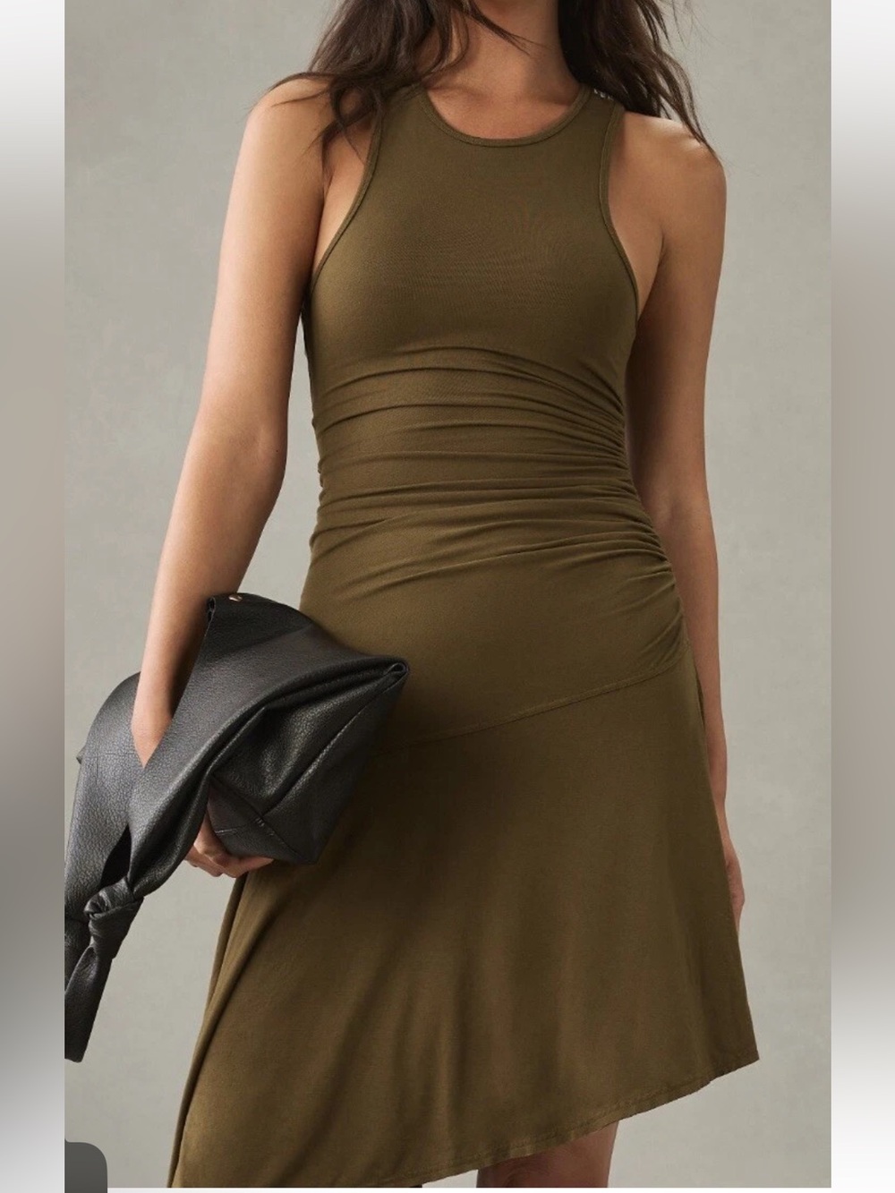 NWT Anthropologie Daily Practice Sleeveless Ruched Side Dress Size XL - Picture 2 of 12